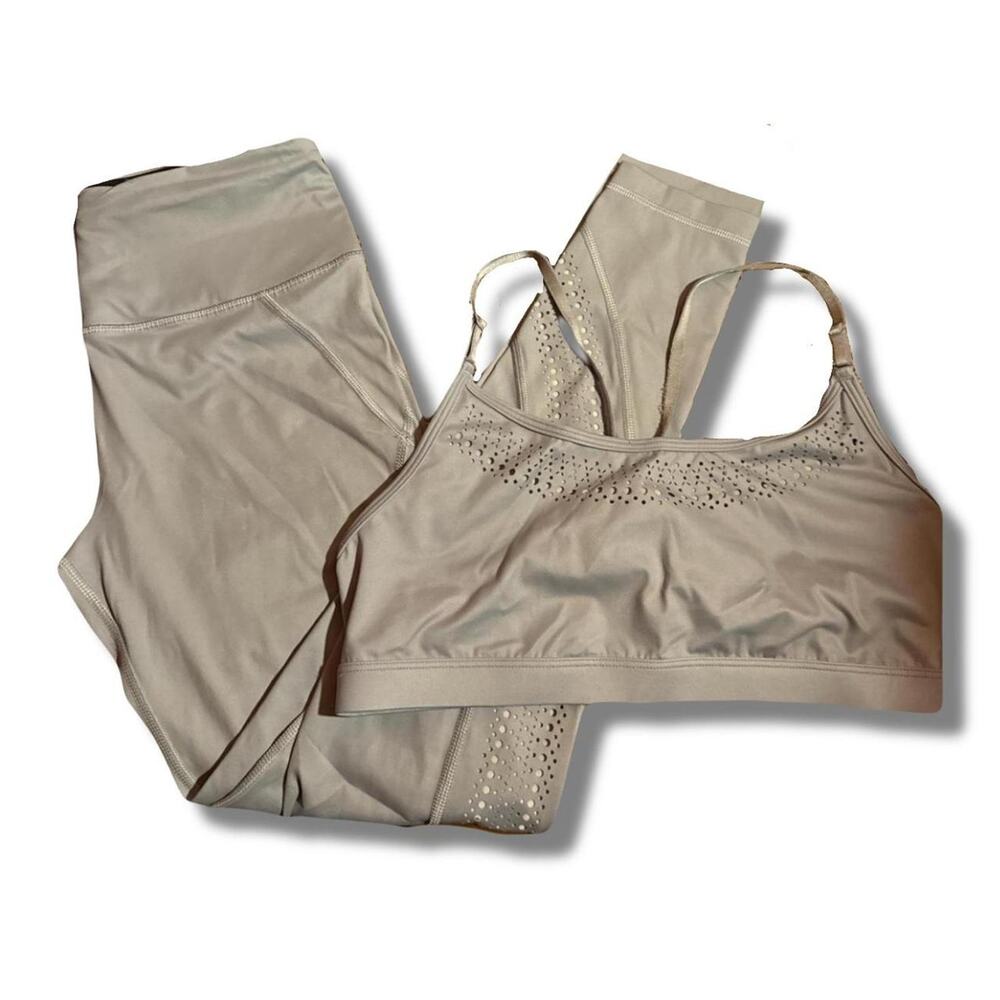 Light grey Victoria secret knockout sportswear set, large top & medium bottom